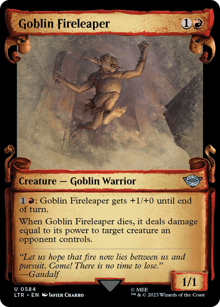 Goblin Fireleaper [The Lord of the Rings: Tales of Middle-Earth Showcase Scrolls] MTG Single Magic: The Gathering | Red Claw Gaming