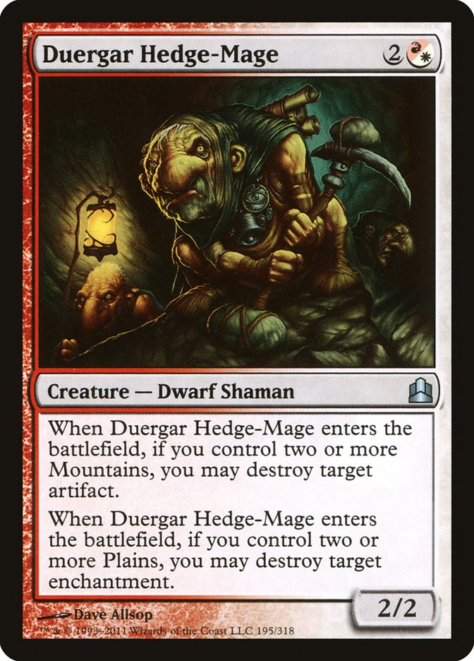 Duergar Hedge-Mage [Commander 2011] MTG Single Magic: The Gathering | Red Claw Gaming