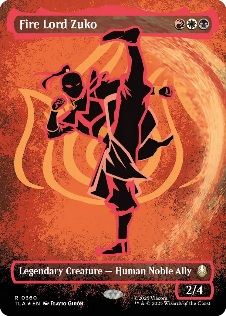 Fire Lord Zuko (Borderless) (Neon Ink Foil) [Avatar: The Last Airbender] MTG Single Magic: The Gathering | Red Claw Gaming