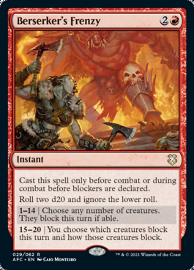 Berserker's Frenzy [Dungeons & Dragons: Adventures in the Forgotten Realms Commander] MTG Single Magic: The Gathering | Red Claw Gaming