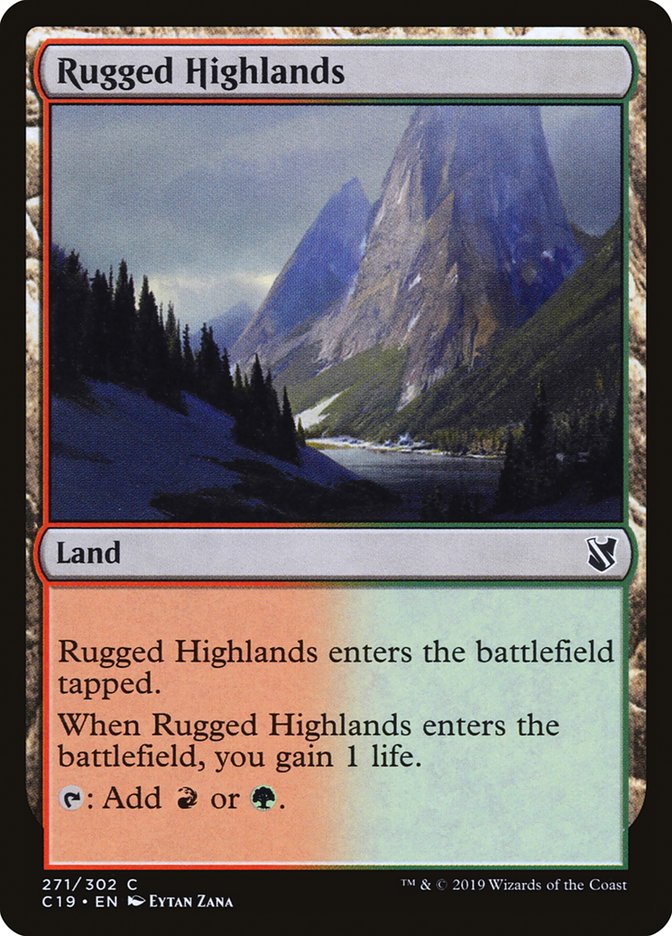 Rugged Highlands [Commander 2019] MTG Single Magic: The Gathering | Red Claw Gaming