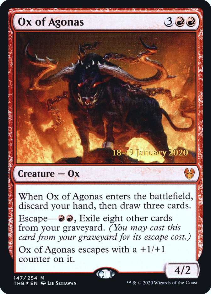 Ox of Agonas [Theros Beyond Death Prerelease Promos] MTG Single Magic: The Gathering | Red Claw Gaming