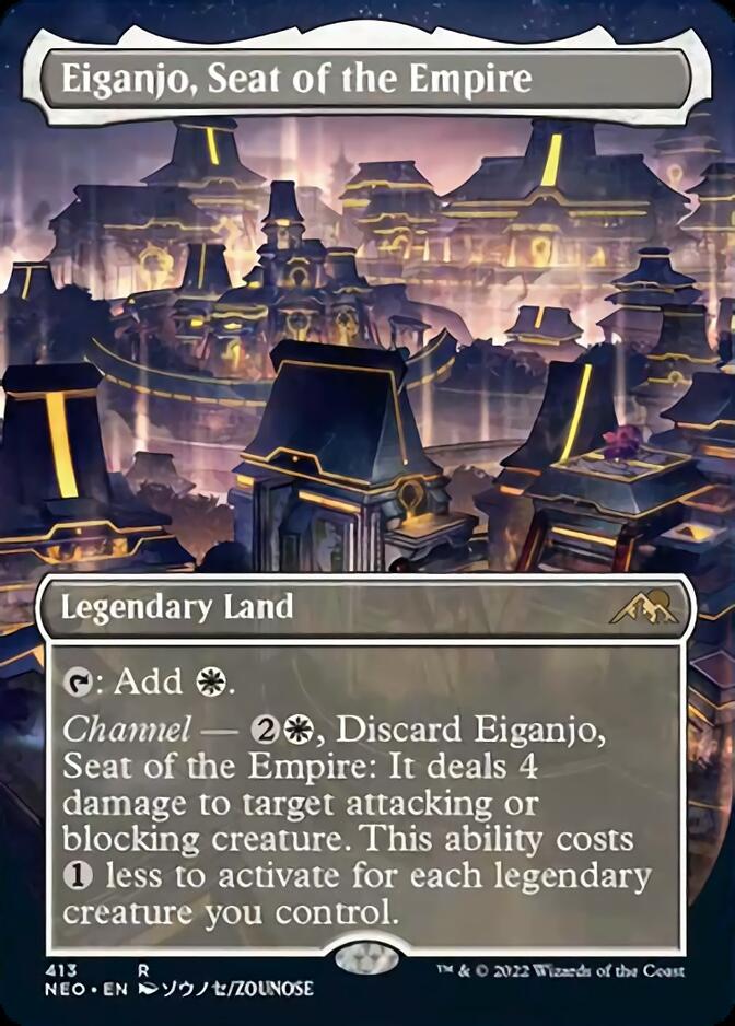 Eiganjo, Seat of the Empire (Borderless Alternate Art) [Kamigawa: Neon Dynasty] MTG Single Magic: The Gathering    | Red Claw Gaming