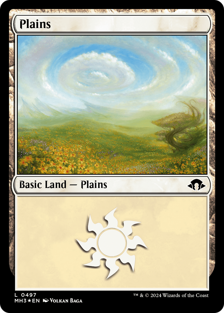 Plains (0497) (Ripple Foil) [Modern Horizons 3] MTG Single Magic: The Gathering    | Red Claw Gaming