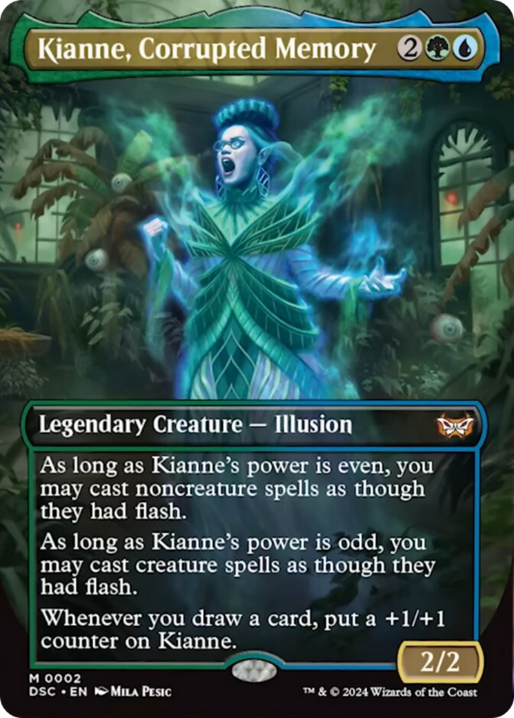 Kianne, Corrupted Memory (Borderless) [Duskmourn: House of Horror Commander] MTG Single Magic: The Gathering | Red Claw Gaming