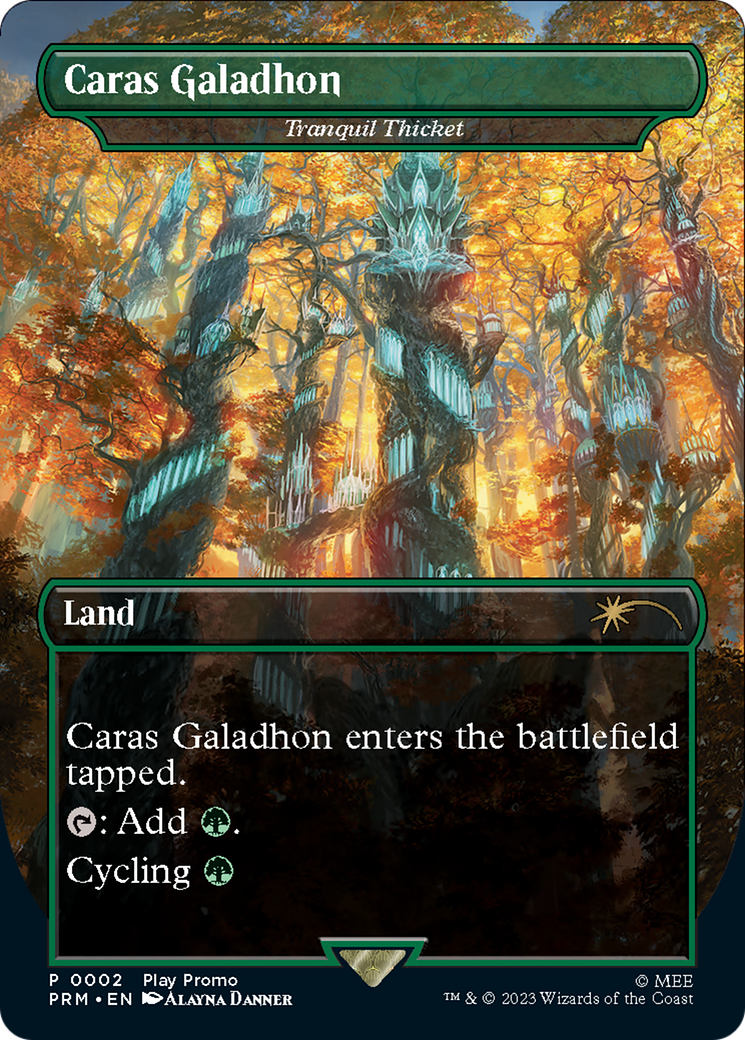 Tranquil Thicket - Caras Galadhon (Borderless) [Wizards Play Network 2023] MTG Single Magic: The Gathering | Red Claw Gaming