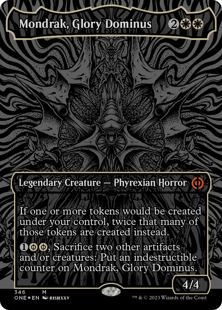 Mondrak, Glory Dominus (Oil Slick Raised Foil) [Phyrexia: All Will Be One] MTG Single Magic: The Gathering | Red Claw Gaming