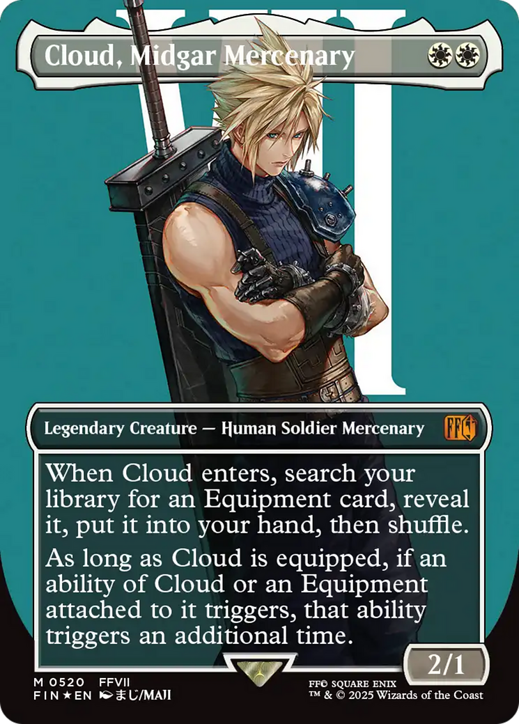 Cloud, Midgar Mercenary (Borderless) (Surge Foil) [FINAL FANTASY] MTG Single Magic: The Gathering | Red Claw Gaming