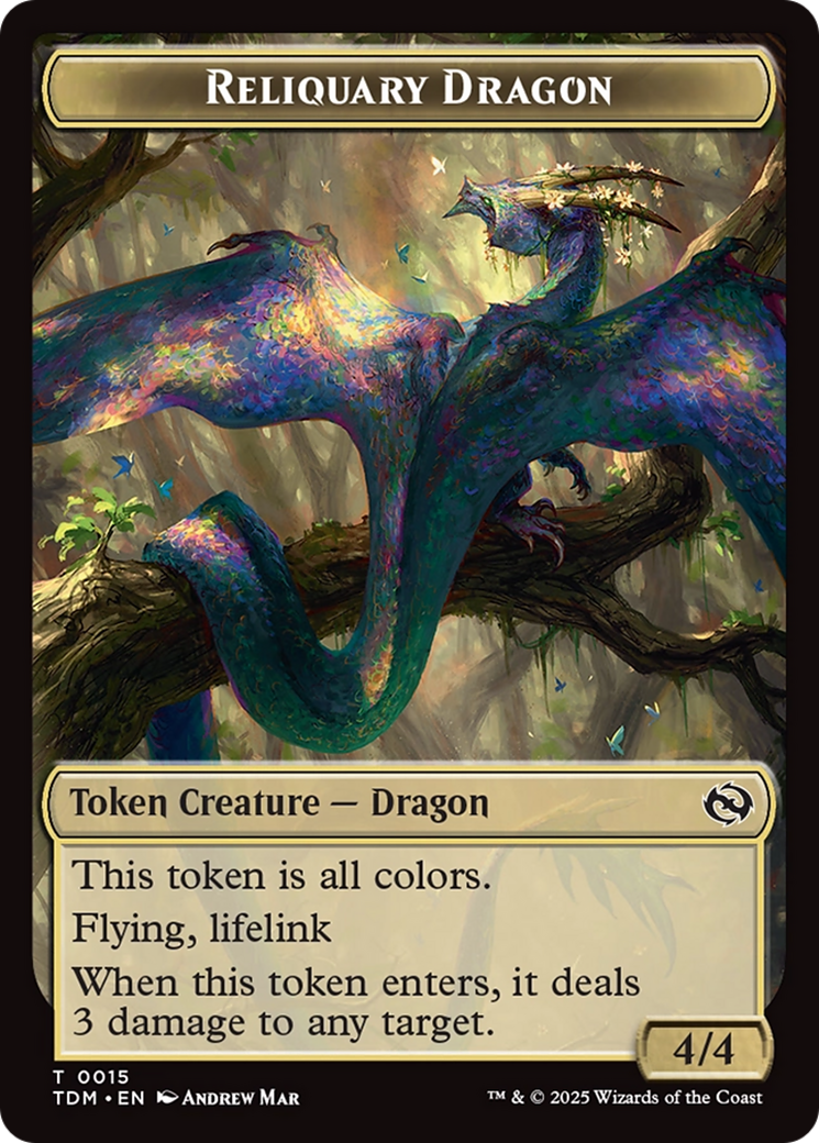 Reliquary Dragon // Dragon (0011) Double-Sided Token [Tarkir: Dragonstorm Tokens] MTG Single Magic: The Gathering | Red Claw Gaming
