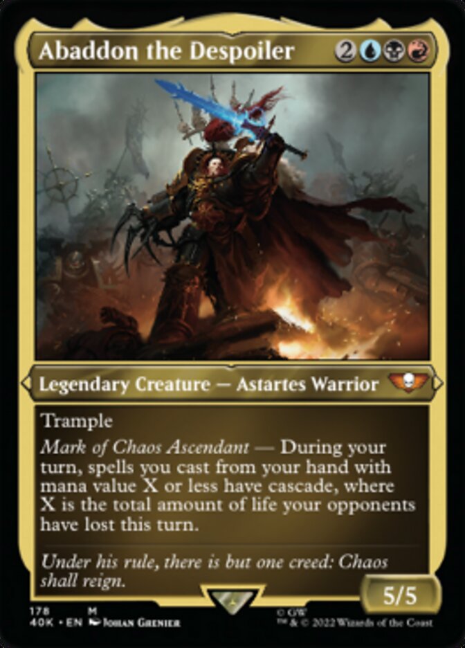 Abaddon the Despoiler (Display Commander) (Surge Foil) [Warhammer 40,000] MTG Single Magic: The Gathering | Red Claw Gaming