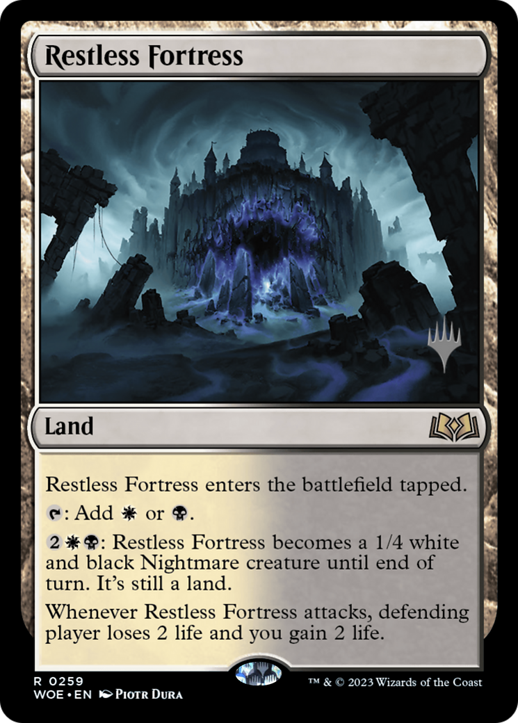 Restless Fortress (Promo Pack) [Wilds of Eldraine Promos] MTG Single Magic: The Gathering | Red Claw Gaming
