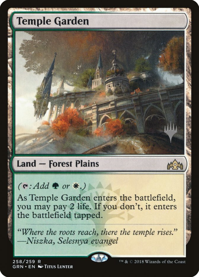 Temple Garden (Promo Pack) [Guilds of Ravnica Promos] MTG Single Magic: The Gathering | Red Claw Gaming