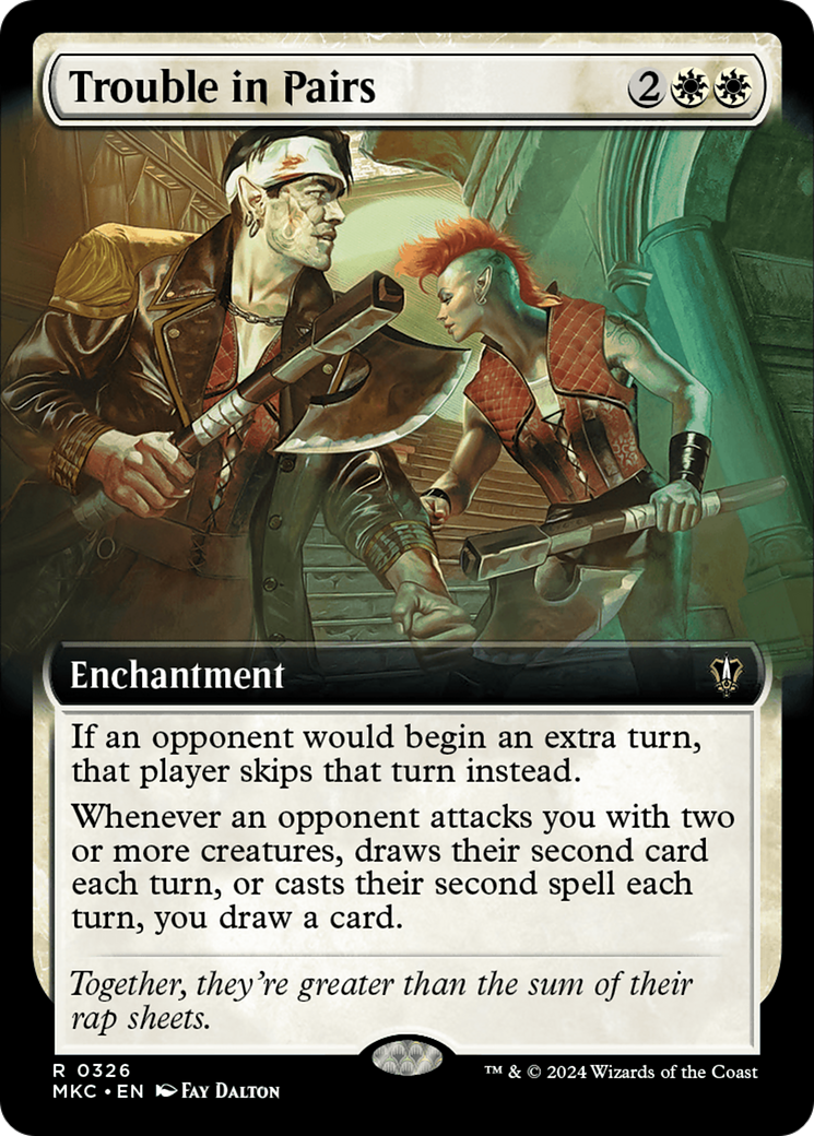 Trouble in Pairs (Extended Art) [Murders at Karlov Manor Commander] MTG Single Magic: The Gathering | Red Claw Gaming