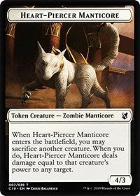 Heart-Piercer Manticore // Dragon Double-Sided Token [Commander 2019 Tokens] MTG Single Magic: The Gathering | Red Claw Gaming