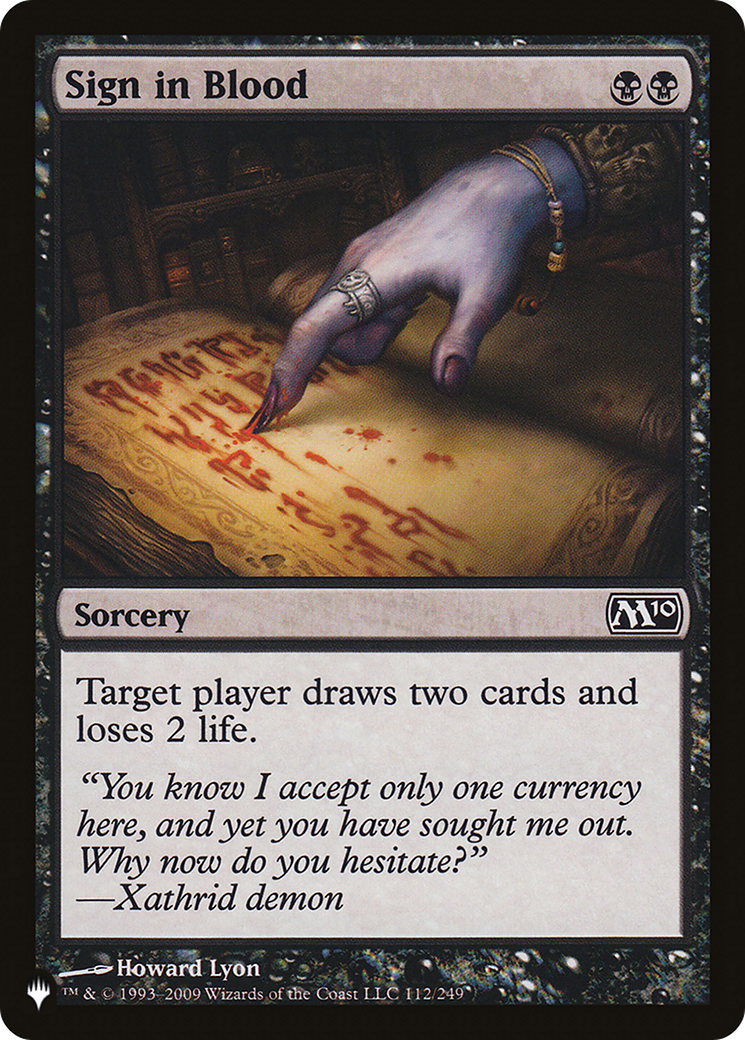 Sign in Blood (M10) [The List] MTG Single Magic: The Gathering | Red Claw Gaming