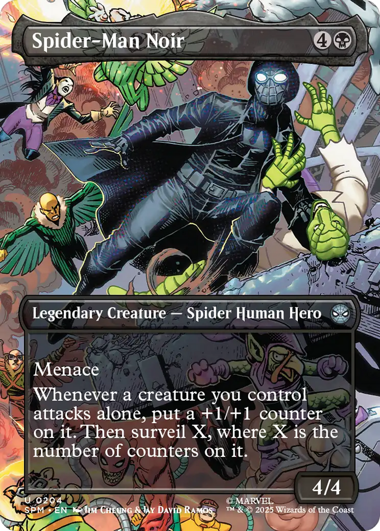Spider-Man Noir (Borderless) [Marvel's Spider-Man] MTG Single Magic: The Gathering | Red Claw Gaming