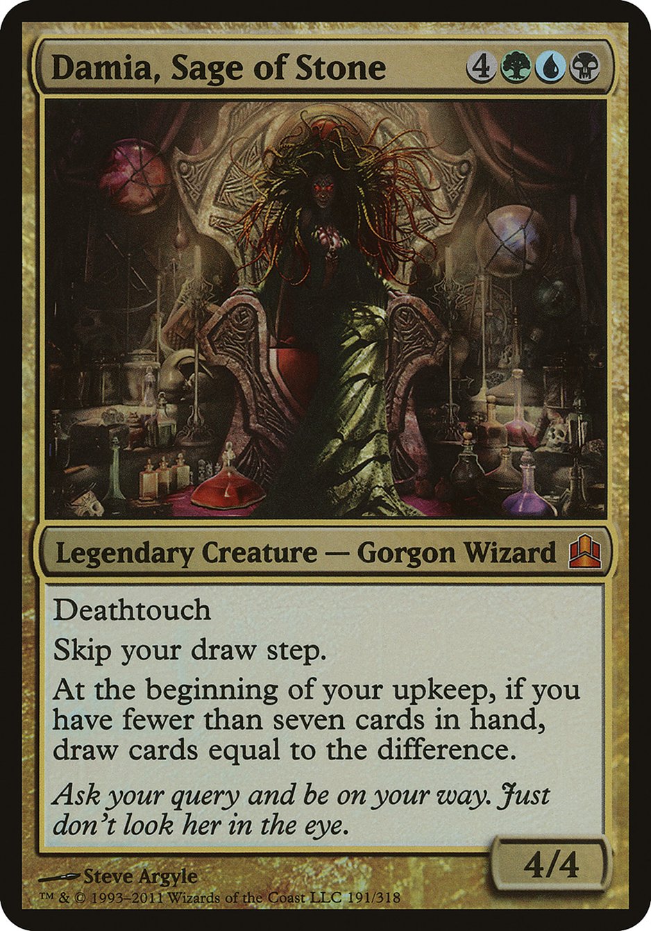 Damia, Sage of Stone (Oversized) [Commander 2011 Oversized] MTG Single Magic: The Gathering | Red Claw Gaming