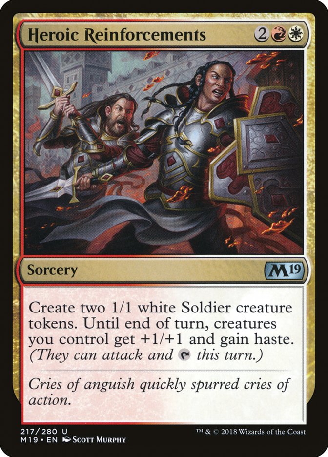 Heroic Reinforcements [Core Set 2019] MTG Single Magic: The Gathering | Red Claw Gaming