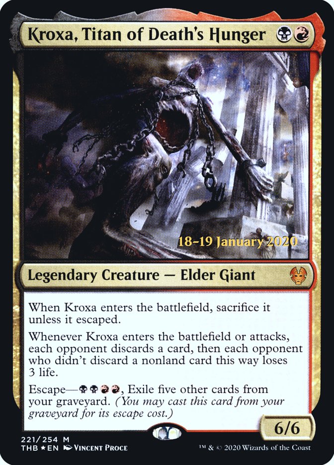 Kroxa, Titan of Death's Hunger [Theros Beyond Death Prerelease Promos] MTG Single Magic: The Gathering | Red Claw Gaming