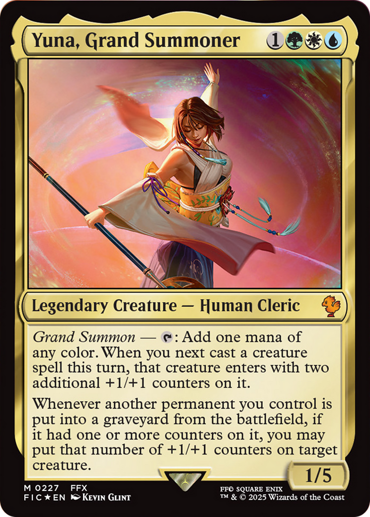Yuna, Grand Summoner (Surge Foil) [FINAL FANTASY Commander] MTG Single Magic: The Gathering | Red Claw Gaming