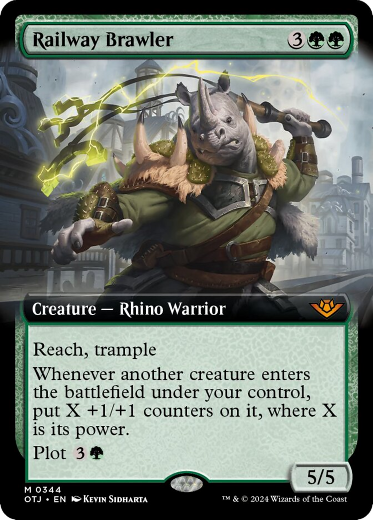 Railway Brawler (Extended Art) [Outlaws of Thunder Junction] MTG Single Magic: The Gathering | Red Claw Gaming