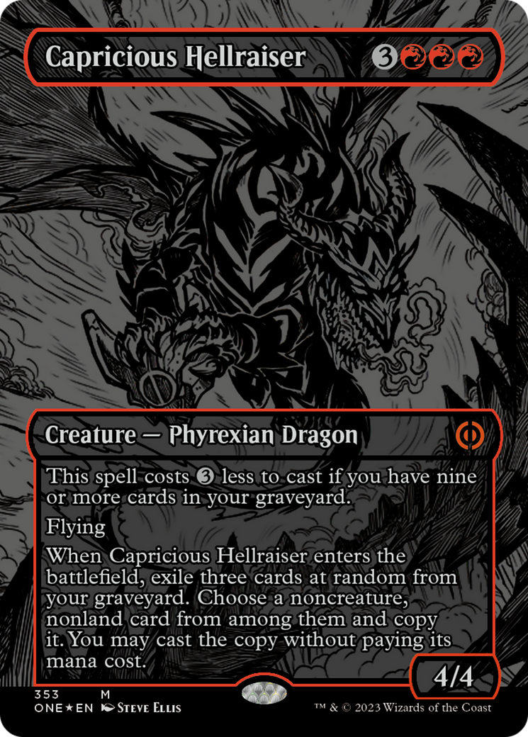 Capricious Hellraiser (Oil Slick Raised Foil) [Phyrexia: All Will Be One] MTG Single Magic: The Gathering | Red Claw Gaming
