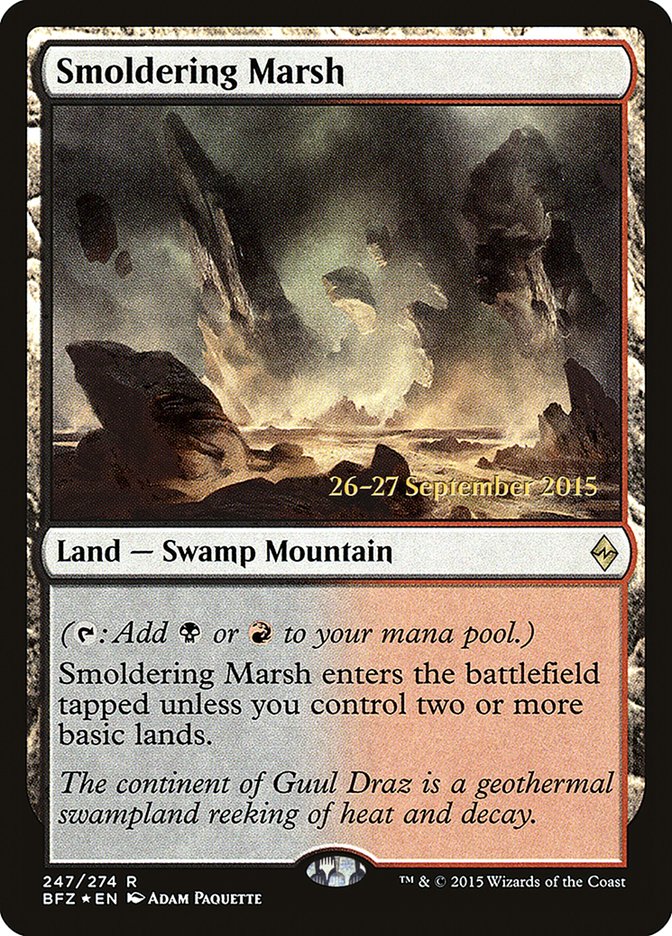 Smoldering Marsh [Battle for Zendikar Prerelease Promos] MTG Single Magic: The Gathering | Red Claw Gaming