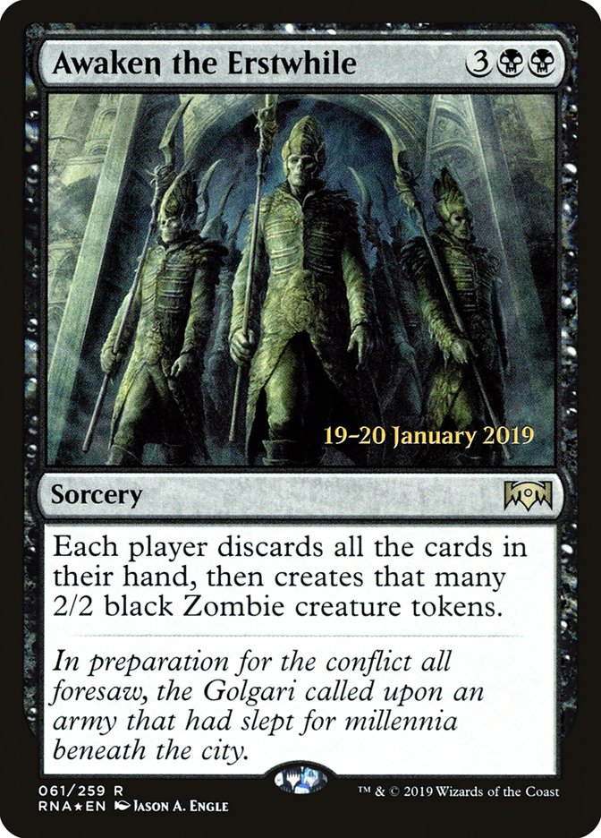 Awaken the Erstwhile [Ravnica Allegiance Prerelease Promos] MTG Single Magic: The Gathering | Red Claw Gaming