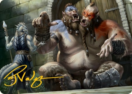 Ettin Art Card (Gold-Stamped Signature) [Dungeons & Dragons: Adventures in the Forgotten Realms Art Series] MTG Single Magic: The Gathering | Red Claw Gaming
