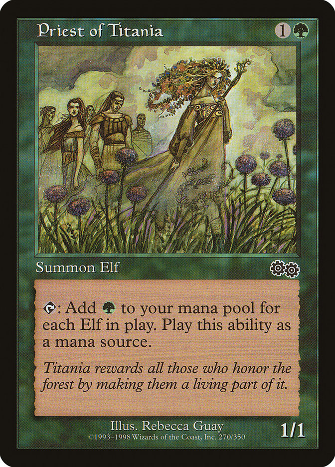 Priest of Titania [Urza's Saga] MTG Single Magic: The Gathering | Red Claw Gaming