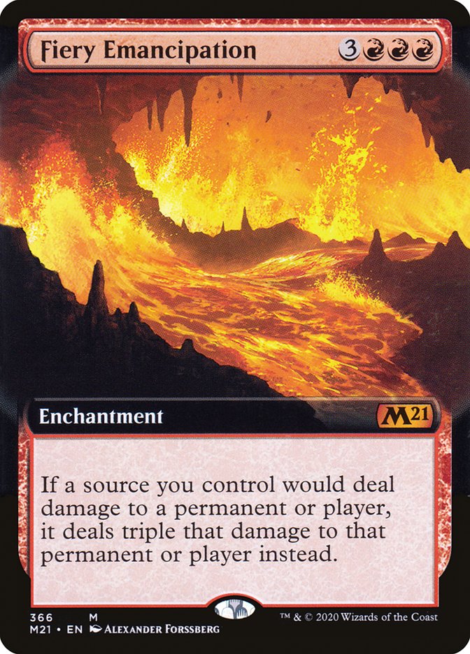 Fiery Emancipation (Extended Art) [Core Set 2021] MTG Single Magic: The Gathering | Red Claw Gaming