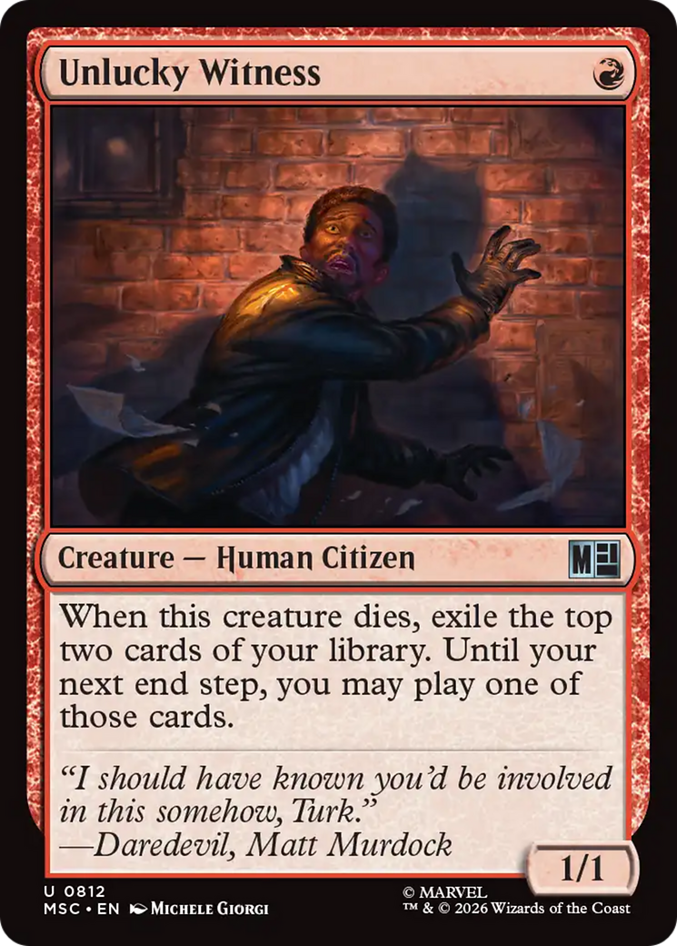 Unlucky Witness [Marvel Super Heroes Commander] MTG Single Magic: The Gathering | Red Claw Gaming