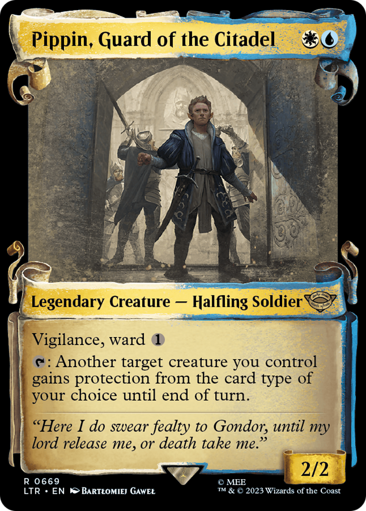 Pippin, Guard of the Citadel [The Lord of the Rings: Tales of Middle-Earth Showcase Scrolls] MTG Single Magic: The Gathering | Red Claw Gaming