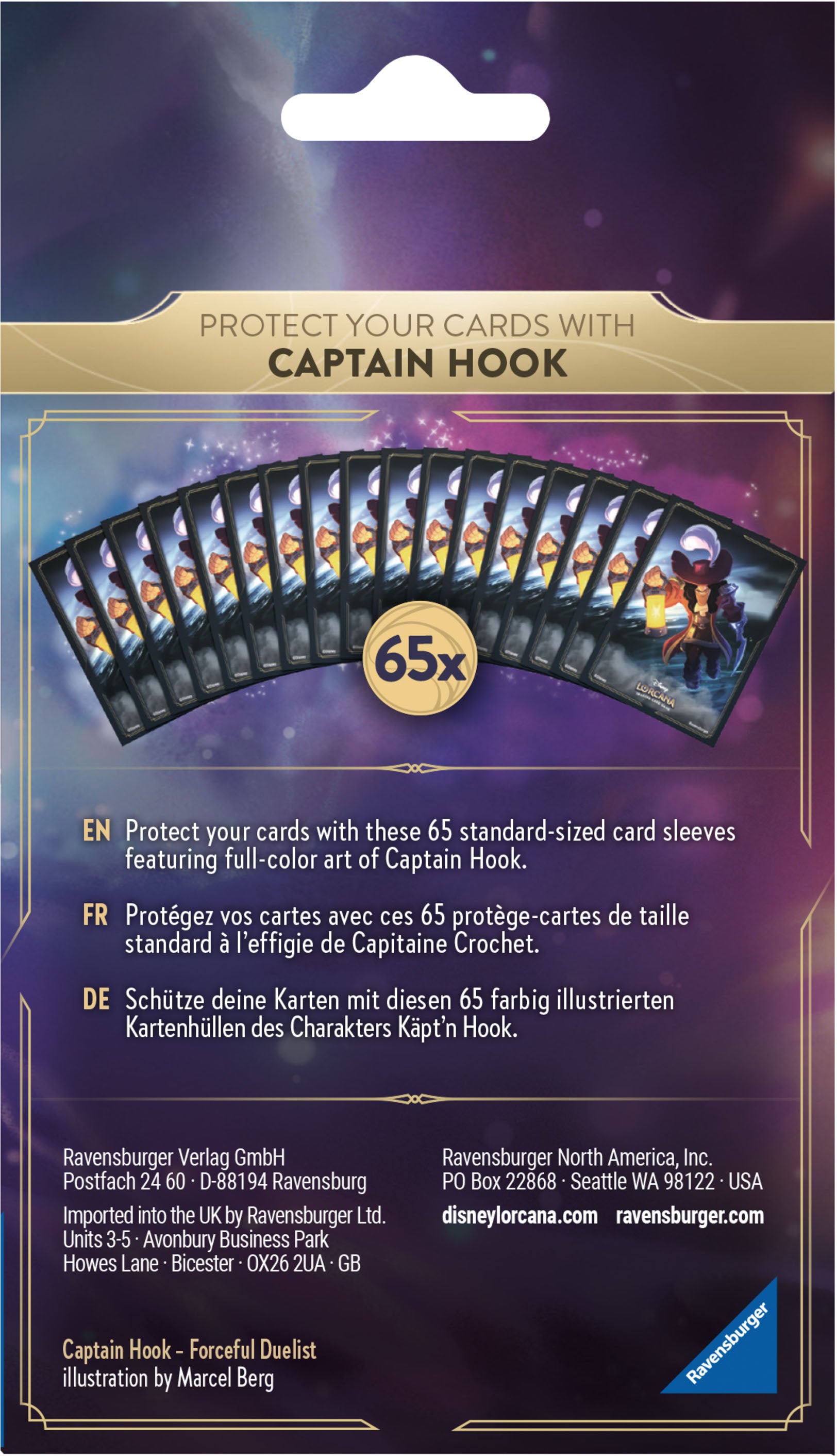 Card Sleeves (Captain Hook / 65-Pack) Lorcana Sealed Disney | Red Claw Gaming