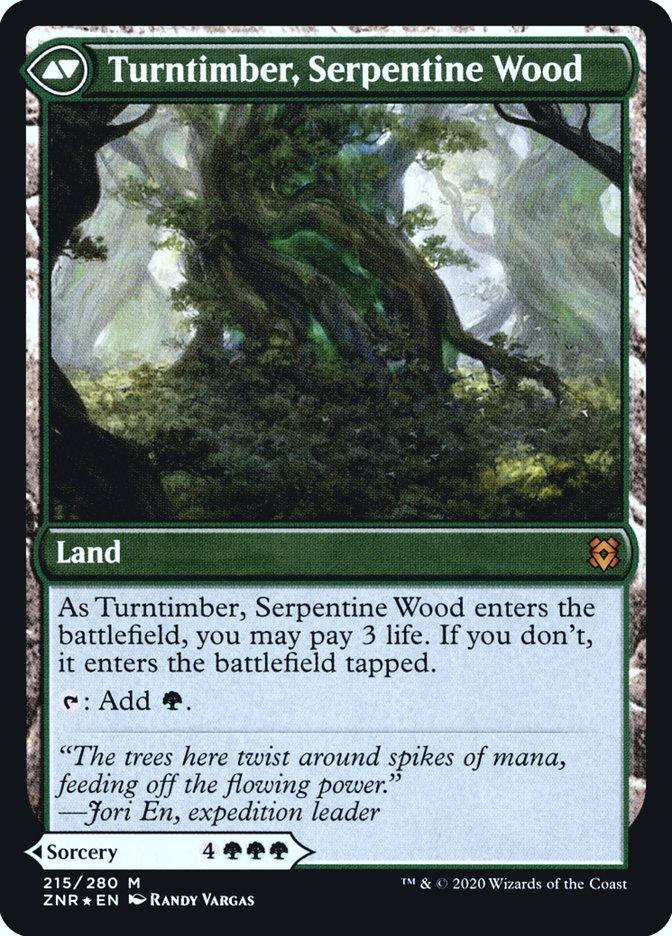 Turntimber Symbiosis // Turntimber, Serpentine Wood [Zendikar Rising Prerelease Promos] MTG Single Magic: The Gathering | Red Claw Gaming