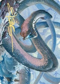 Koma, Cosmos Serpent 1 Art Card (Gold-Stamped Signature) [Kaldheim Art Series] MTG Single Magic: The Gathering | Red Claw Gaming