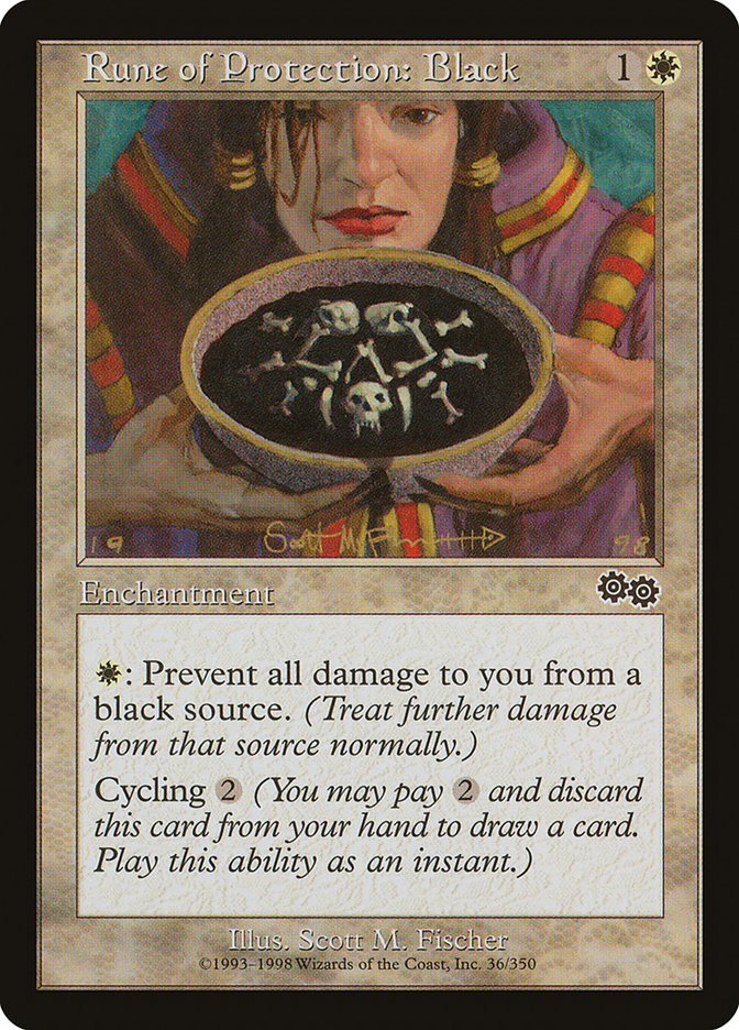 Rune of Protection: Black [Urza's Saga] MTG Single Magic: The Gathering | Red Claw Gaming