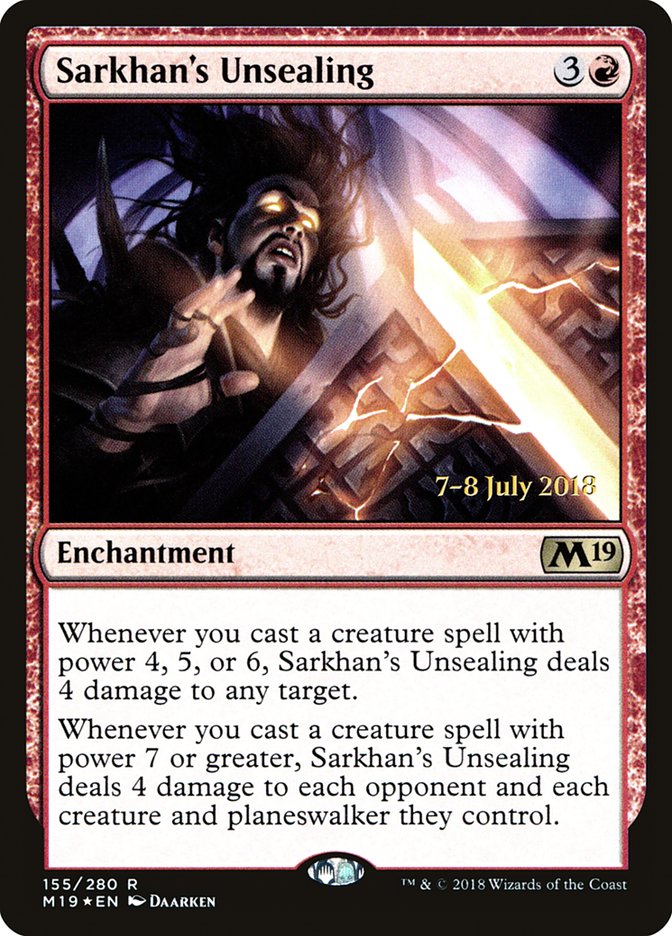 Sarkhan's Unsealing [Core Set 2019 Prerelease Promos] MTG Single Magic: The Gathering | Red Claw Gaming