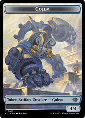Treasure (0002) // Golem Double-Sided Token [Jurassic World Collection Tokens] MTG Single Magic: The Gathering | Red Claw Gaming