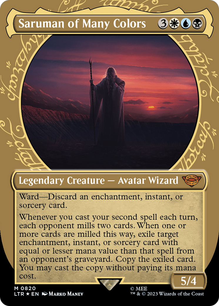 Saruman of Many Colors (Showcase) (Surge Foil) [The Lord of the Rings: Tales of Middle-Earth] MTG Single Magic: The Gathering | Red Claw Gaming