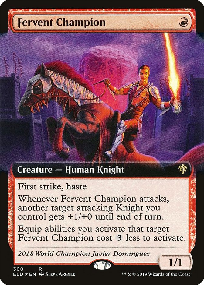 Fervent Champion (Extended Art) [Throne of Eldraine] MTG Single Magic: The Gathering | Red Claw Gaming