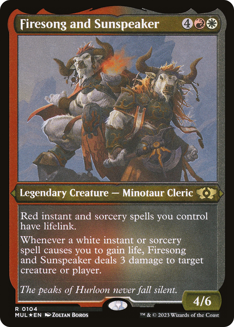 Firesong and Sunspeaker (Foil Etched) [Multiverse Legends] MTG Single Magic: The Gathering | Red Claw Gaming