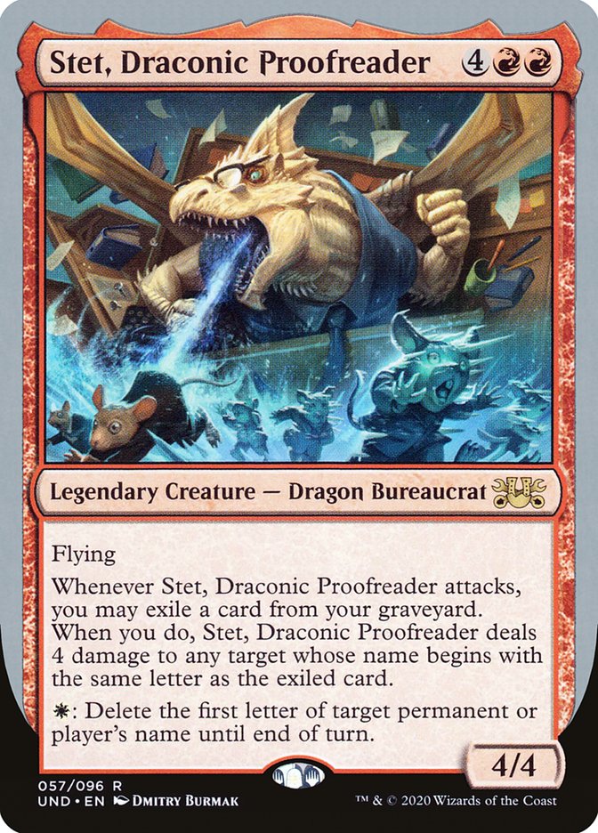 Stet, Draconic Proofreader [Unsanctioned] MTG Single Magic: The Gathering | Red Claw Gaming