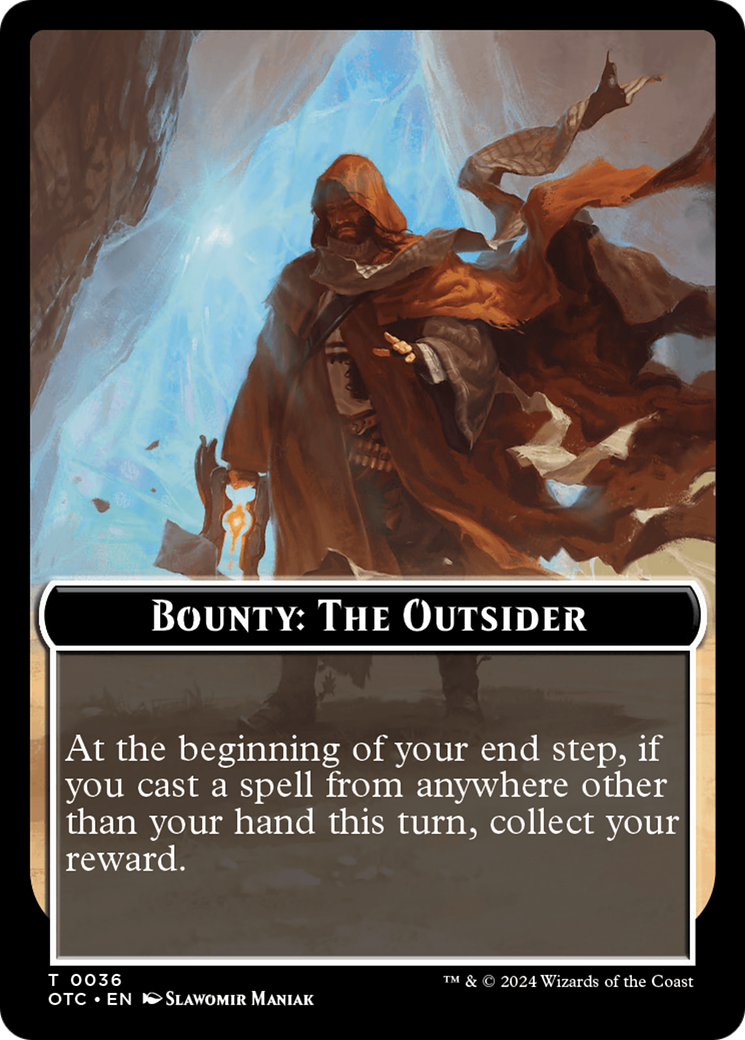 Bounty: The Outsider // Bounty Rules Double-Sided Token [Outlaws of Thunder Junction Commander Tokens] MTG Single Magic: The Gathering    | Red Claw Gaming