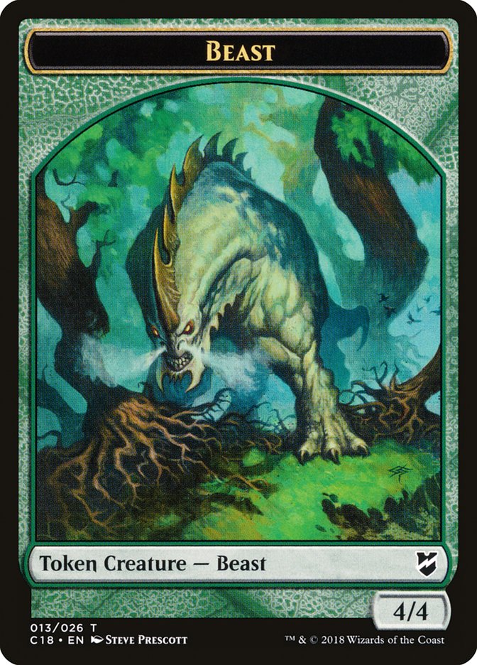 Cat Warrior // Beast (013) Double-Sided Token [Commander 2018 Tokens] MTG Single Magic: The Gathering | Red Claw Gaming