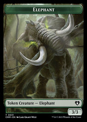 Clue // Elephant Double-Sided Token [Commander Masters Tokens] MTG Single Magic: The Gathering | Red Claw Gaming