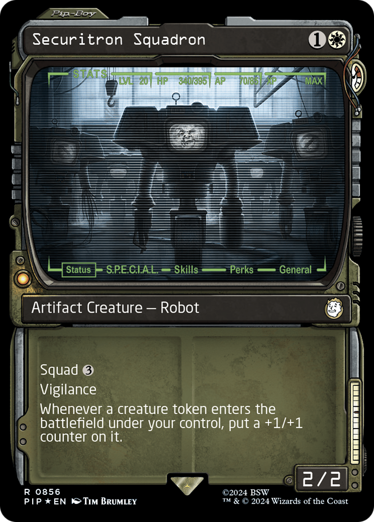 Securitron Squadron (Showcase) (Surge Foil) [Fallout] MTG Single Magic: The Gathering | Red Claw Gaming