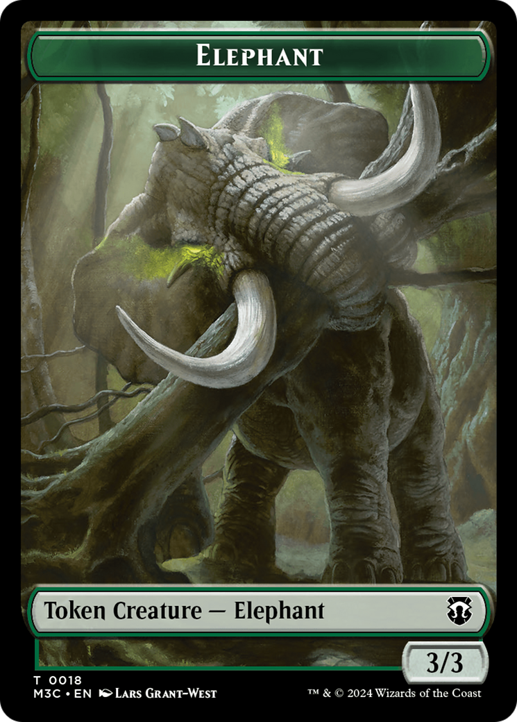 Elephant // Zombie Double-Sided Token [Modern Horizons 3 Commander Tokens] MTG Single Magic: The Gathering | Red Claw Gaming
