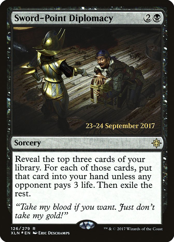 Sword-Point Diplomacy [Ixalan Prerelease Promos] MTG Single Magic: The Gathering | Red Claw Gaming