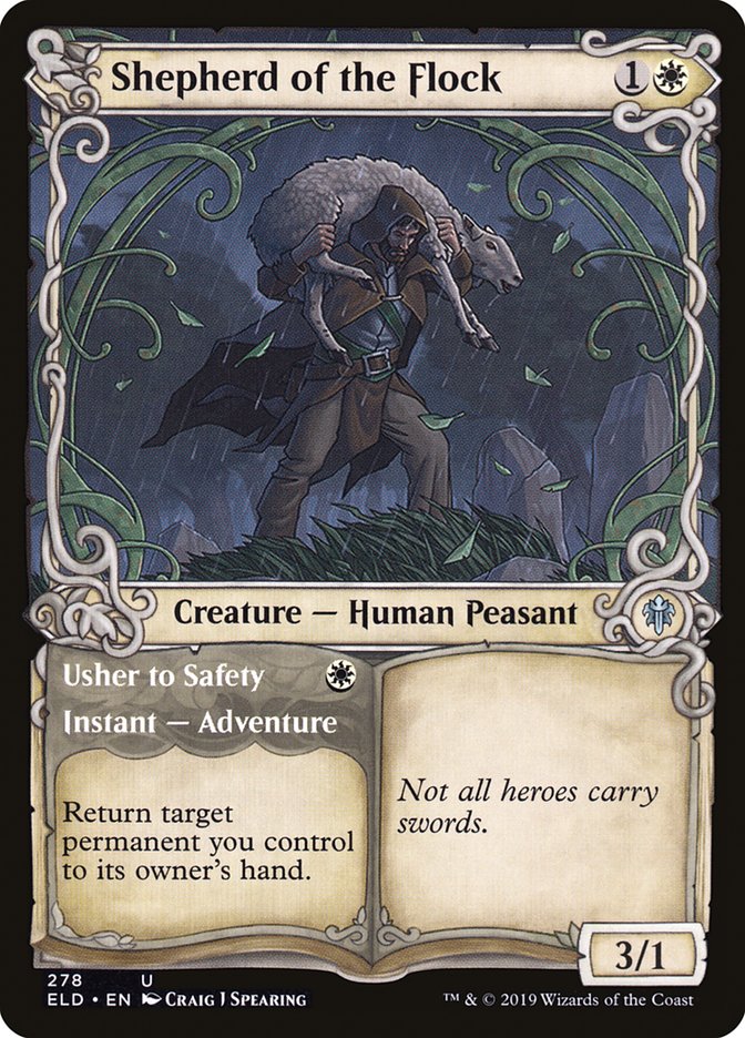 Shepherd of the Flock // Usher to Safety (Showcase) [Throne of Eldraine] MTG Single Magic: The Gathering | Red Claw Gaming
